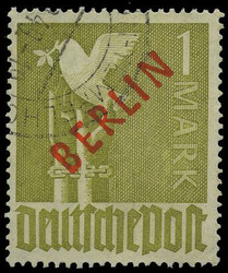 1 M. Rotaufdruck 1949, sauber gest. Kabinettstück. Fotobefund 2020 ...